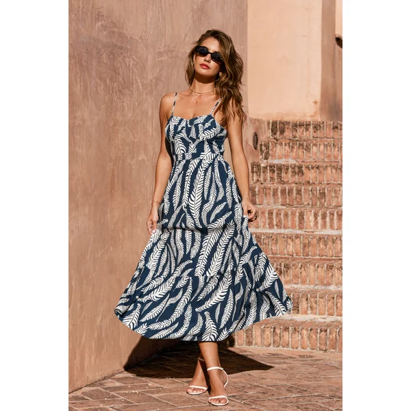 Robe longue tropicale style signature