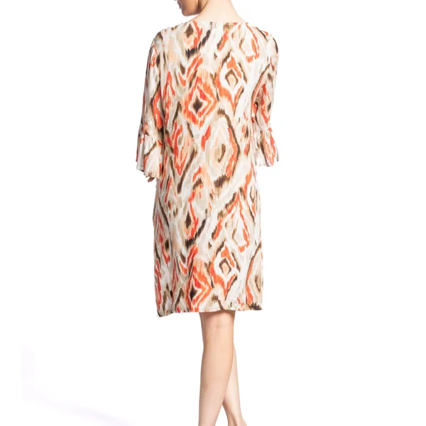 Robe manches 3/4 volantées Multicolore