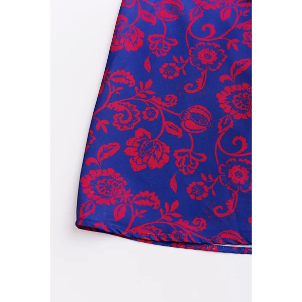 Robe maxi florale à col en V avec nœud