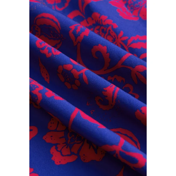 Robe maxi florale à col en V avec nœud