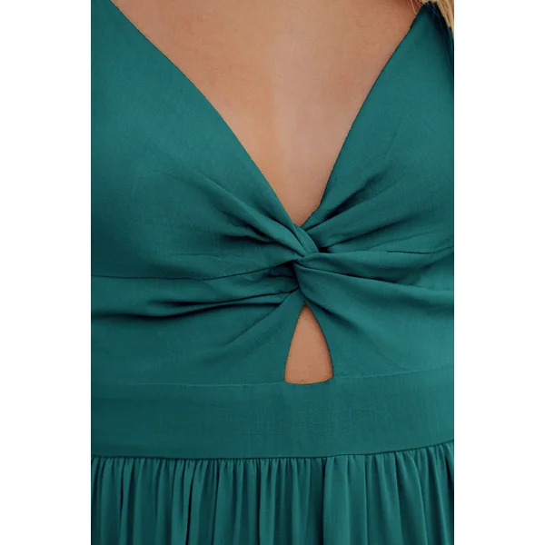 Robe maxi torsadée sur le devant avec trou de serrure