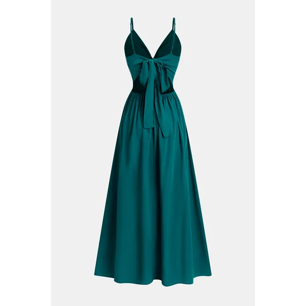 Robe maxi torsadée sur le devant avec trou de serrure