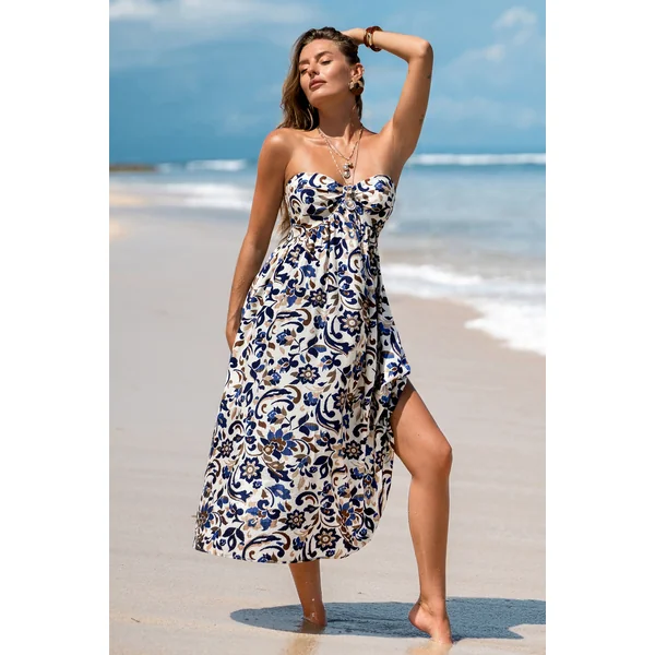 Robe midi fleurie pour les soirées chaleureuses