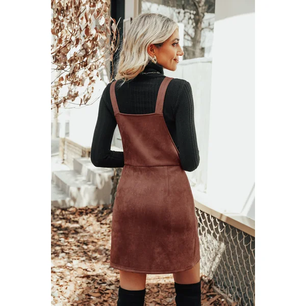 Robe mini chasuble en suédine avec joint torique