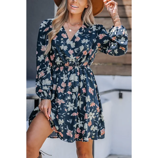 Robe mini trapèze à imprimé floral