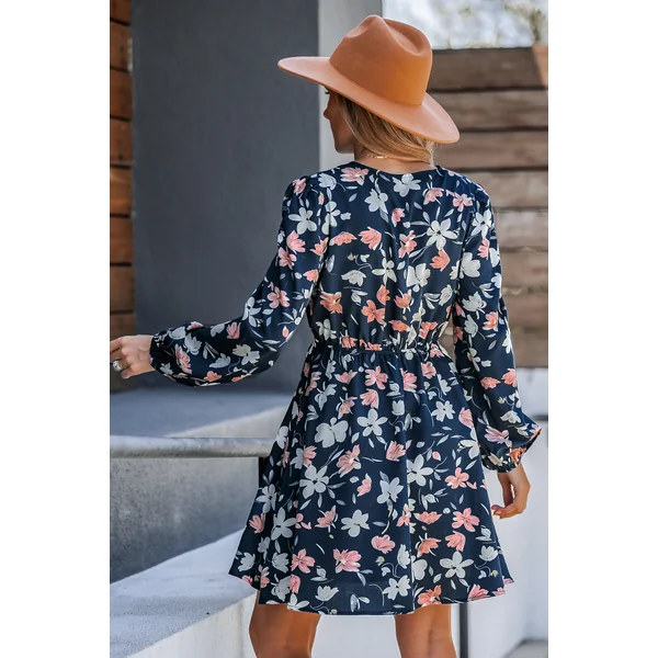 Robe mini trapèze à imprimé floral