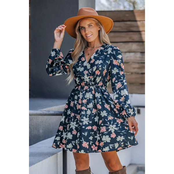 Robe mini trapèze à imprimé floral