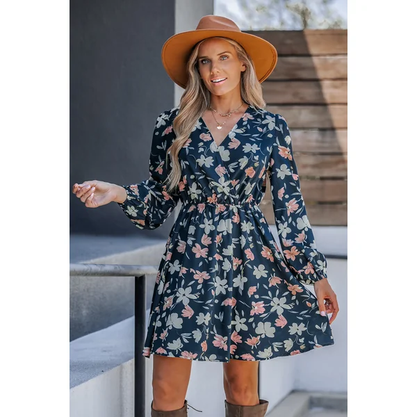 Robe mini trapèze à imprimé floral
