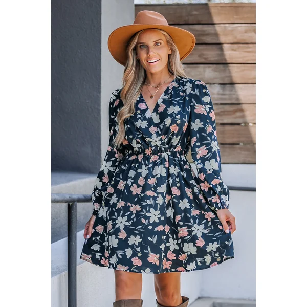 Robe mini trapèze à imprimé floral