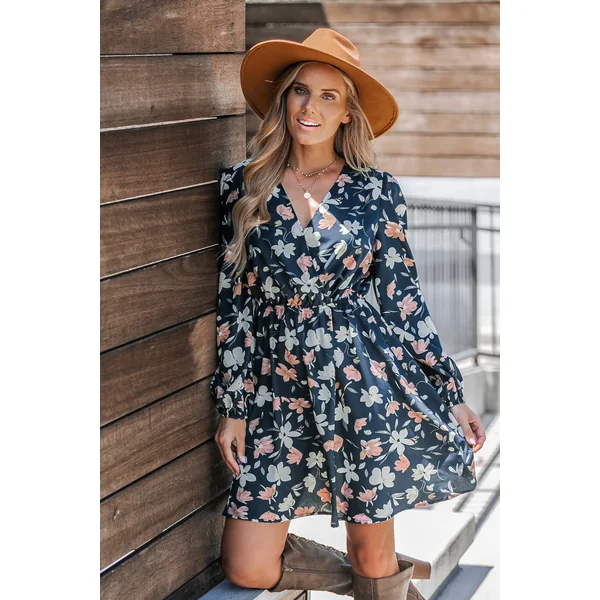 Robe mini trapèze à imprimé floral