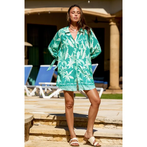 Robe mini à col chemise