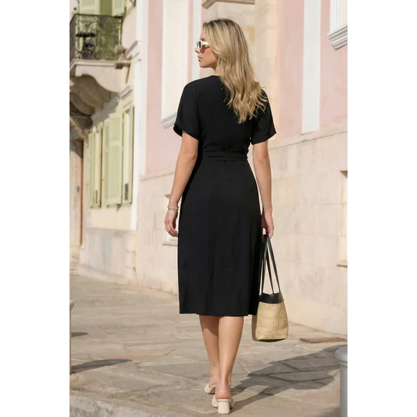 Robe noire nouer sur le côté