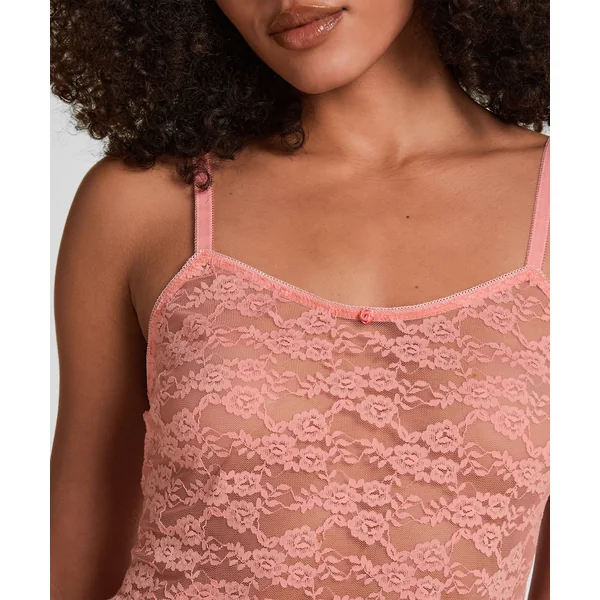 Robe nuisette en dentelle intégrale - Rose