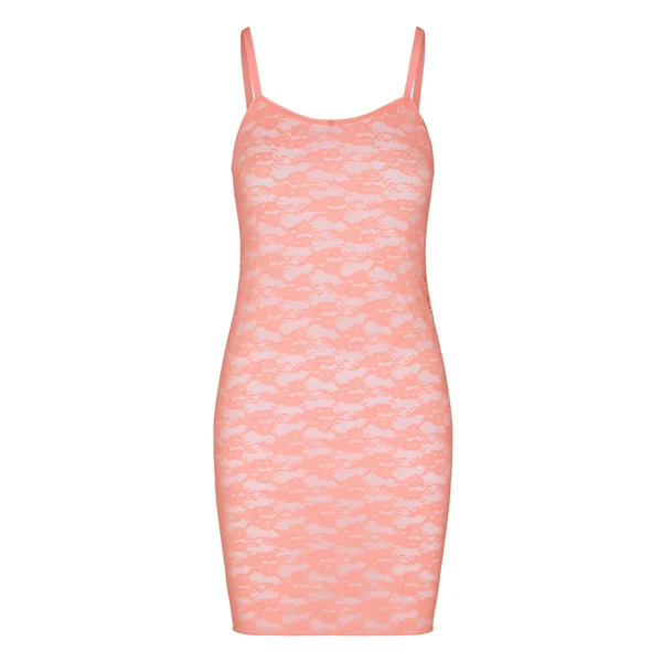 Robe nuisette en dentelle intégrale - Rose