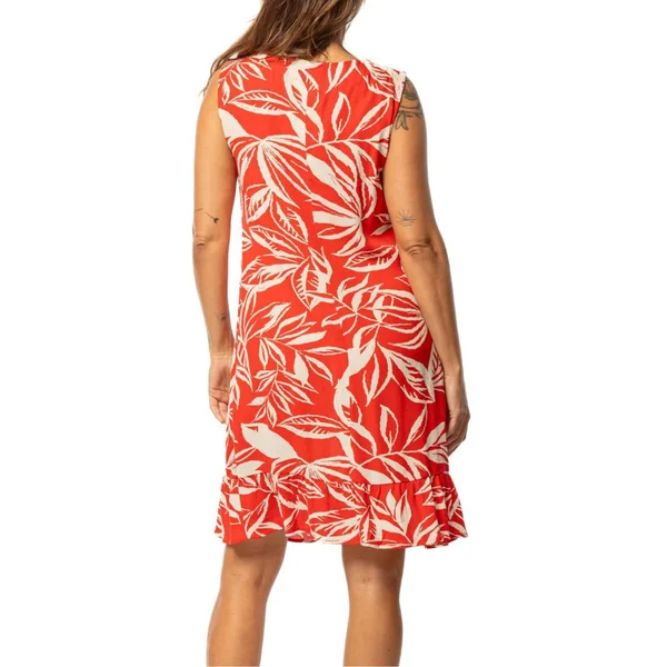 Robe sans manches en crépon Rouge