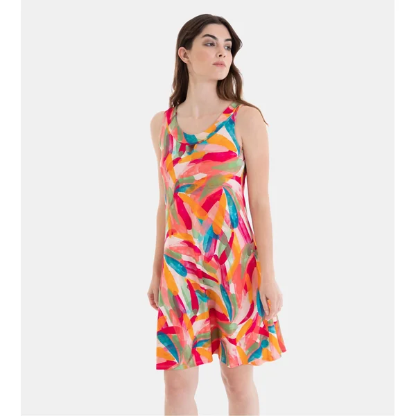 Robe sans manches imprimé aquarelle multicolore