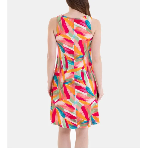 Robe sans manches imprimé aquarelle multicolore