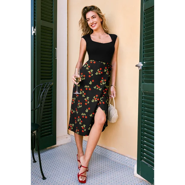 Robe à motif cerise