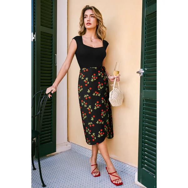 Robe à motif cerise