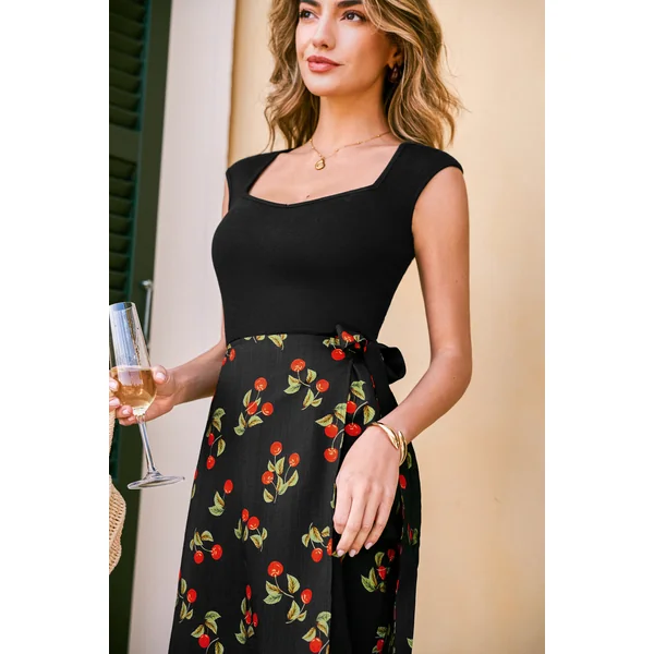 Robe à motif cerise