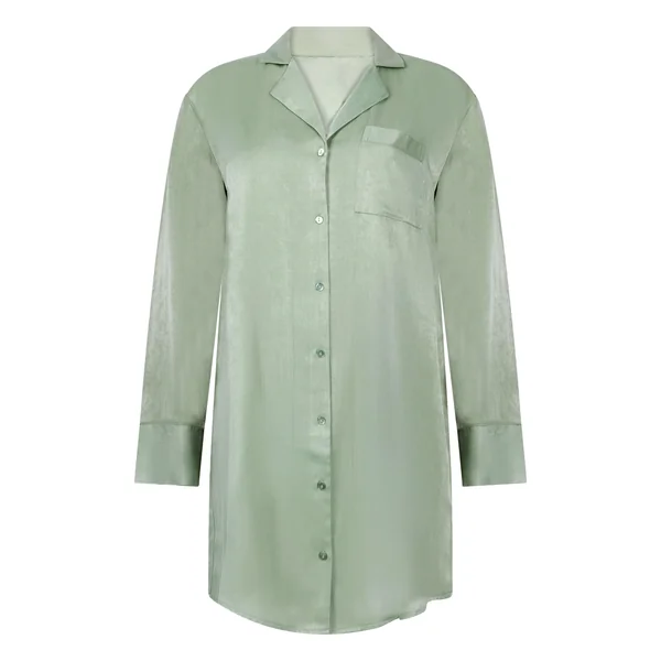 Robe-chemise en satin Ayla - Vert