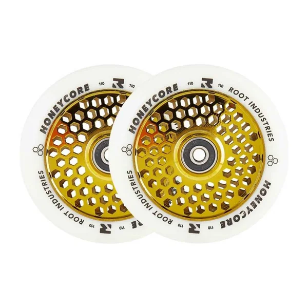 Root Honeycore Blanc 110mm Roue Trottinette Freestyle Pack de 2 Or 110mm