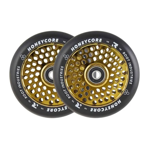 Root Honeycore Noir 110mm Roue Trottinette Freestyle Pack de 2 Or 110mm