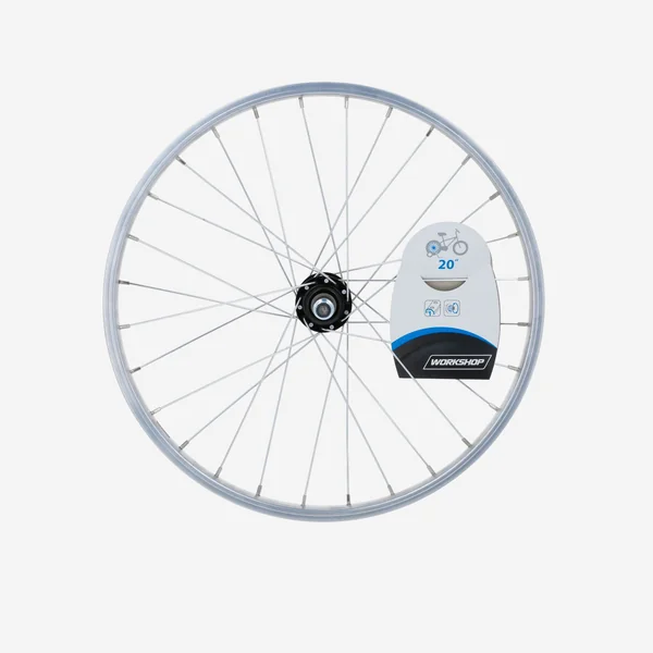 Roue vélo enfant 20 pouces arrière simple paroi roue libre argent