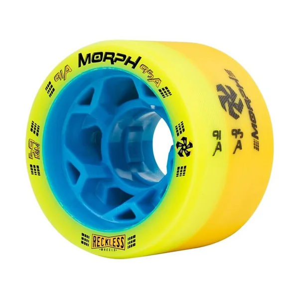 Roues Roller Derby RECKLESS WHEELS Morph 91A/95A Lime/Yellow