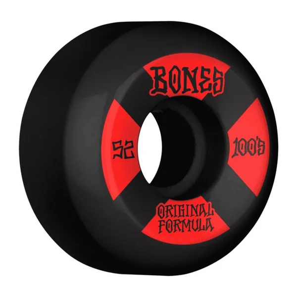 Roues skate BONES (x4) 100S V5 4 Sidecut Noir 100A 52mm