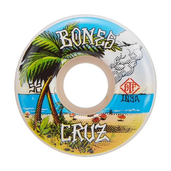 Roues skate BONES (x4) Stf V2 Cruz Buena Vida Blanc 103A