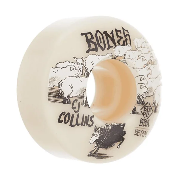 Roues skate BONES (x4) Stf V3 Collins Sheep Blanc 99A 52mm