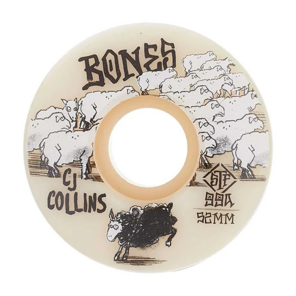 Roues skate BONES (x4) Stf V3 Collins Sheep Blanc 99A 52mm