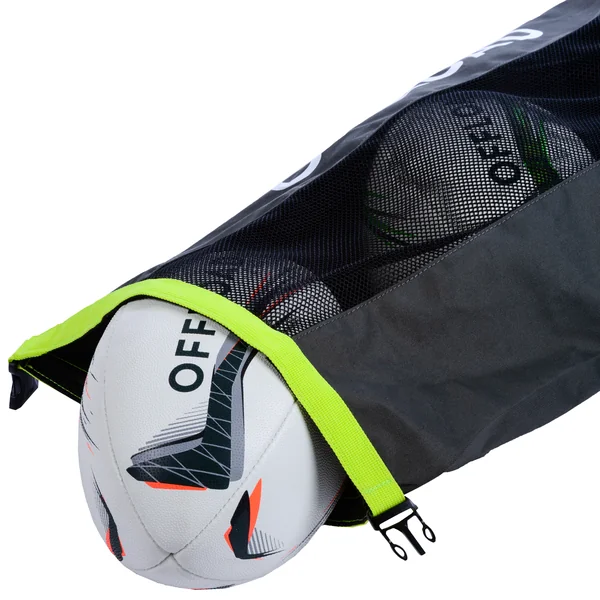 SAC A BALLON TUBE 5 BALLONS DE RUGBY KAKI