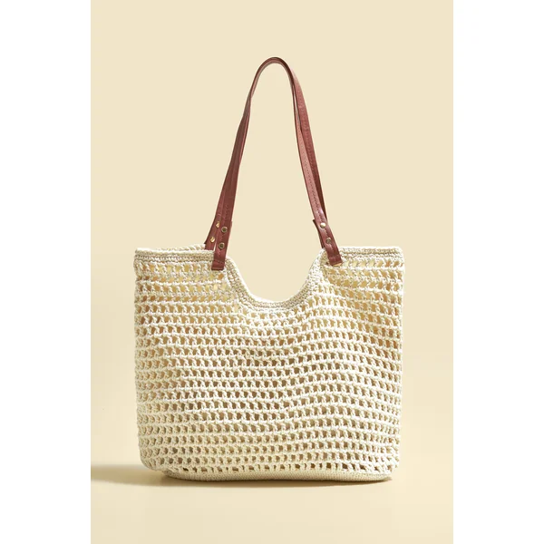 Sac cabas beige avec bandoulière