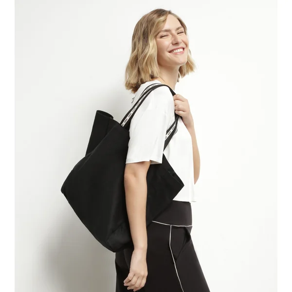 Sac cabas en toile de coton noir Dim Move