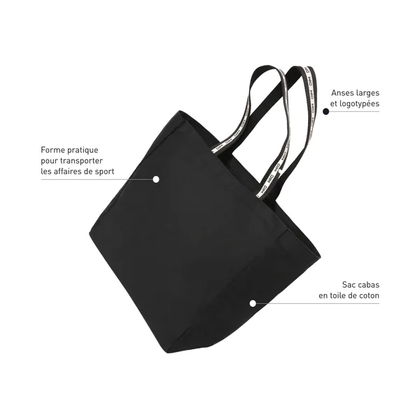 Sac cabas en toile de coton noir Dim Move
