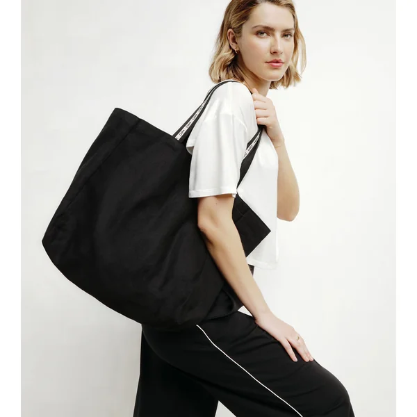 Sac cabas en toile de coton noir Dim Move