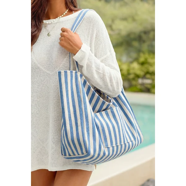 Sac cabas souple à rayures