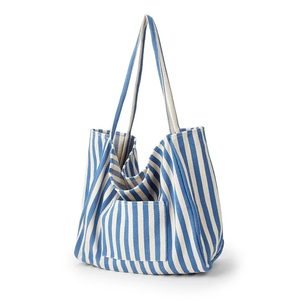 Sac cabas souple à rayures