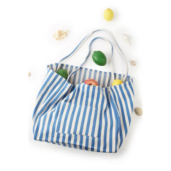 Sac cabas souple à rayures