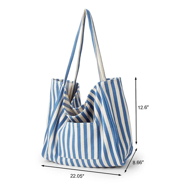 Sac cabas souple à rayures