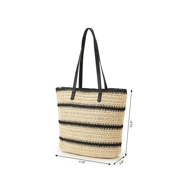 Sac en paille rayé