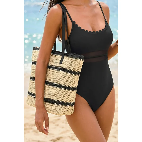 Sac en paille rayé