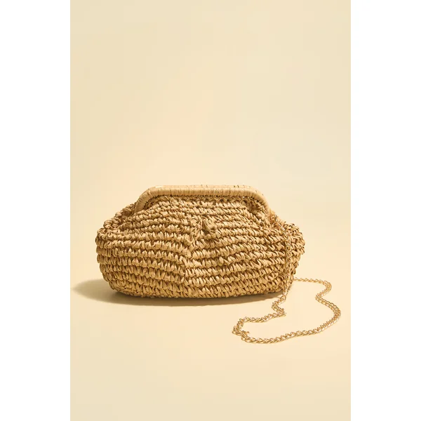 Sac en paille structuré d’inspiration vintage