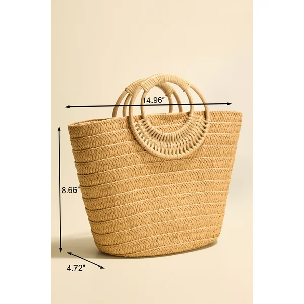 Sac en paille structuré à anse supérieure