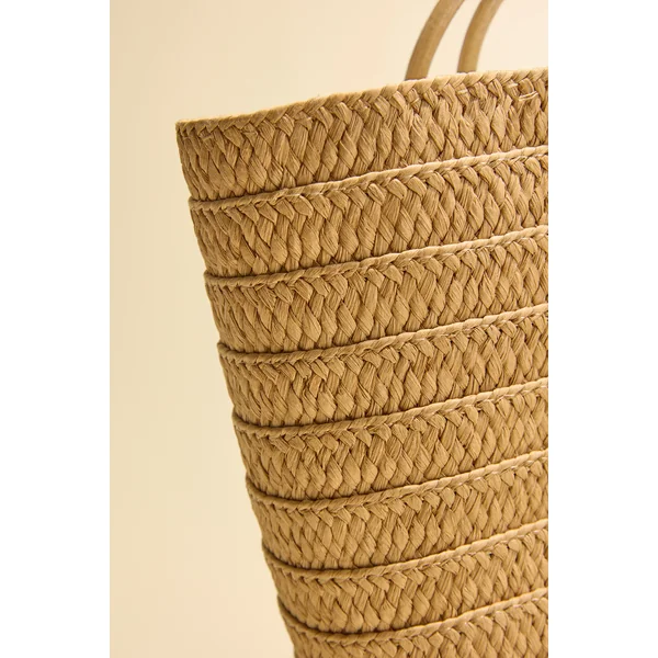 Sac en paille structuré à anse supérieure
