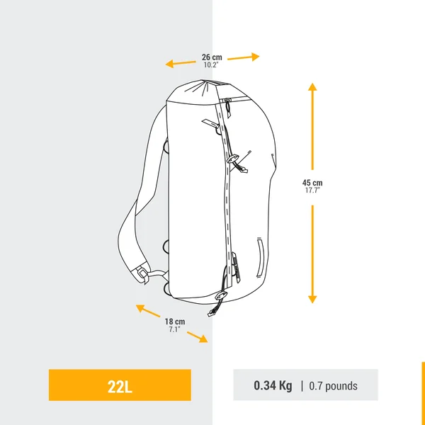 Sac à dos d'alpinisme 22 litres - SPRINT 22 Gris