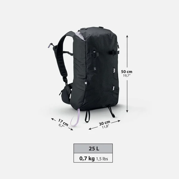 Sac à dos de ski randonnée 25L, Wilder noir