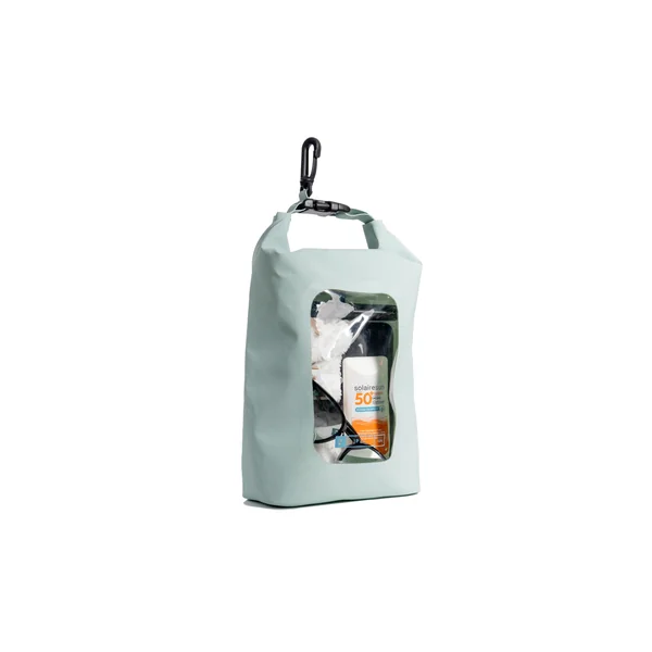 Sac étanche vert (IPX6) de 2,5 l avec fenêtre de visibilité.